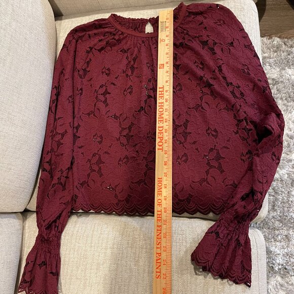 Free People Olivia Lace Balloon Sleeves Top - Picture 7 of 7